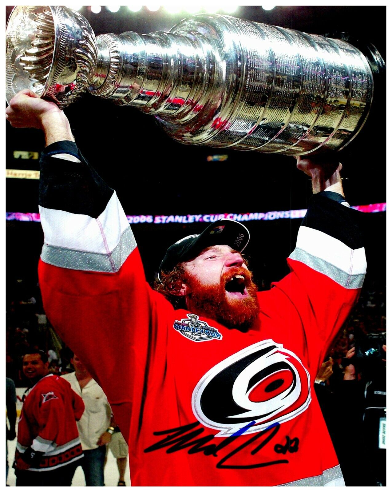 Mike Commodore Carolina Hurricanes Stanley Cup Autographed 8x10 Color Photo A