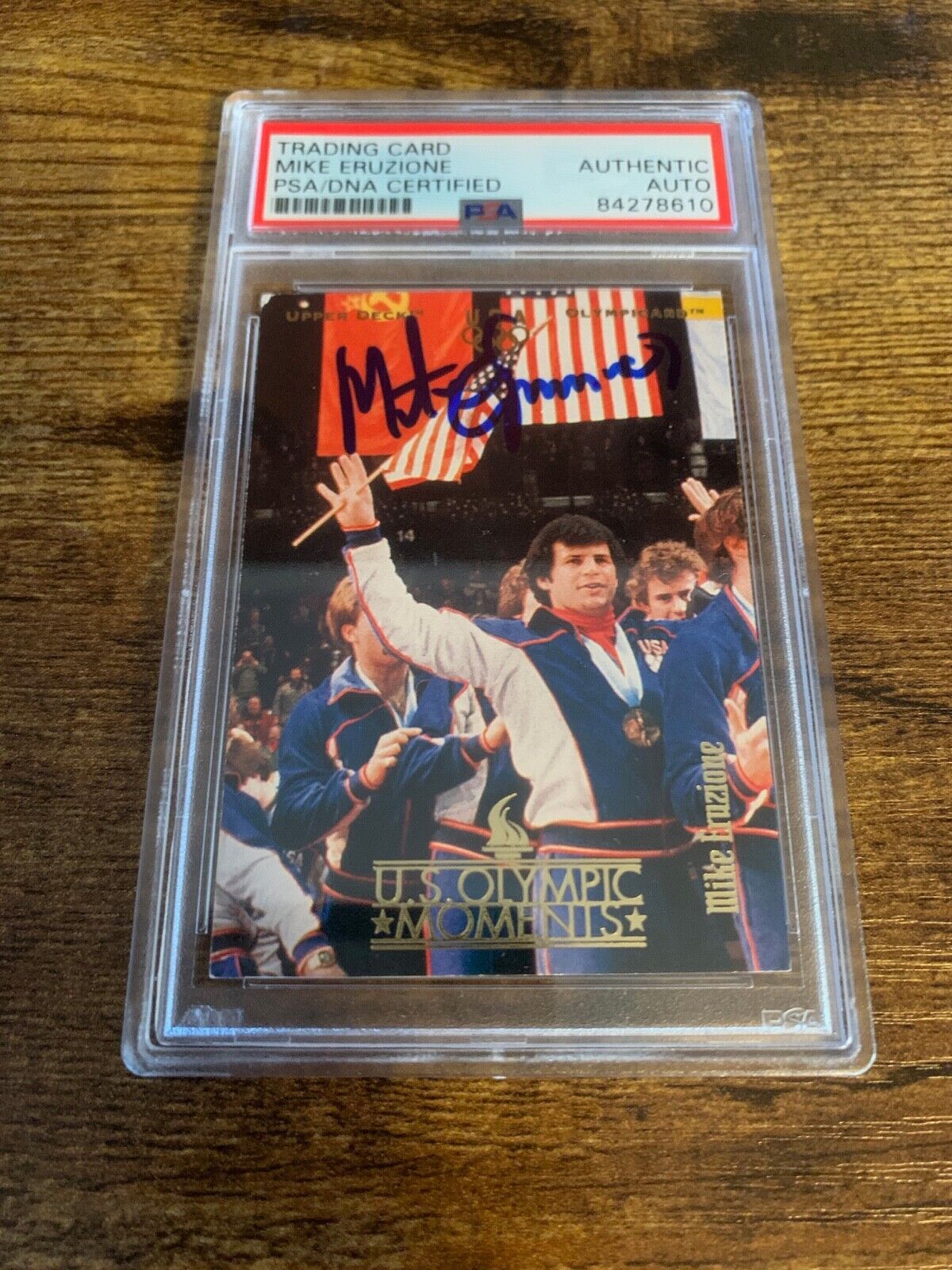 Mike Eruzione Autographed Signed Upper Deck Olympic Card PSA Certified Slabbed