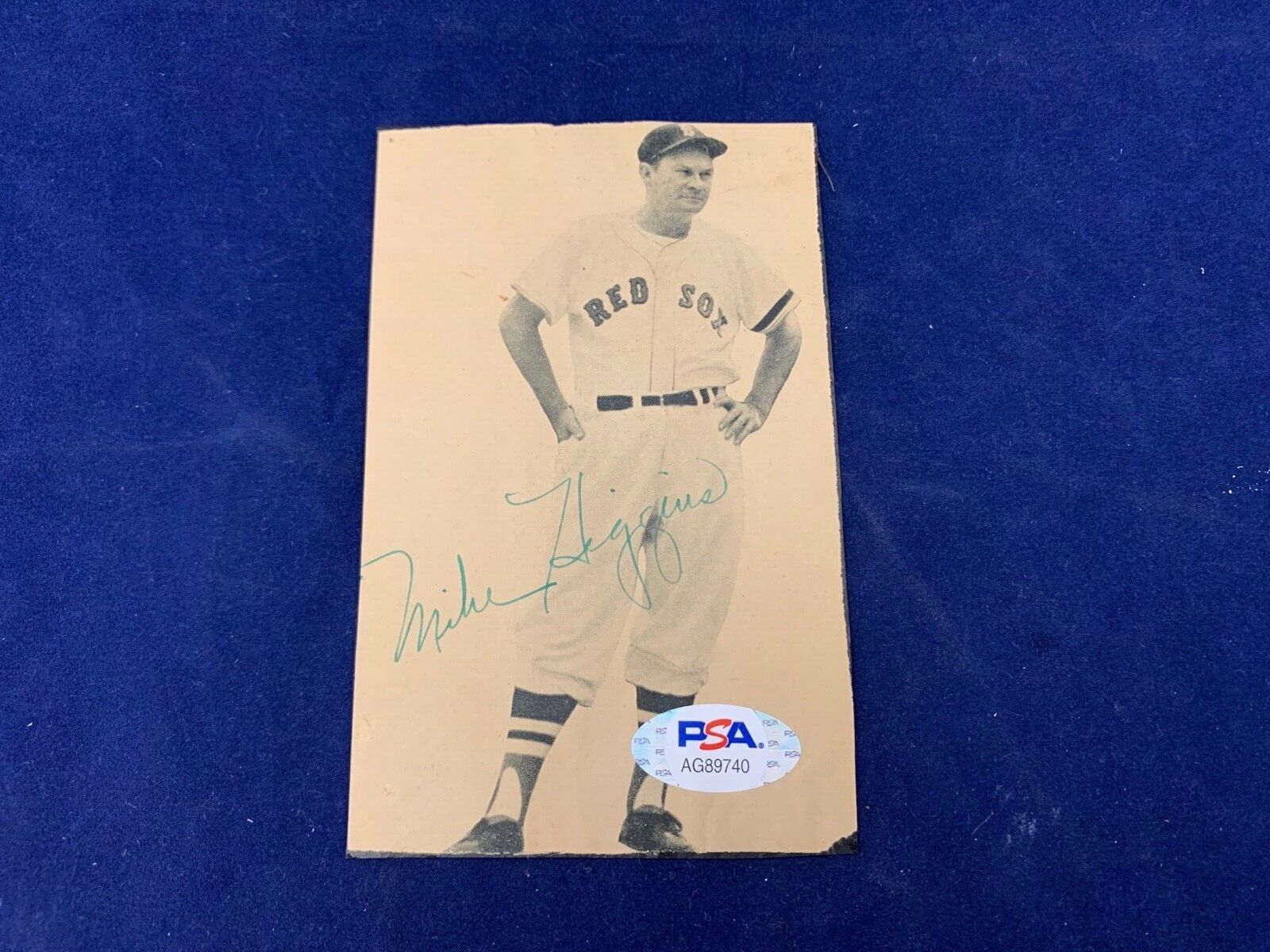 Mike Pinky Higgins Red Sox Autographed 3 X 4.5 inch Photo with PSA COA AG89740