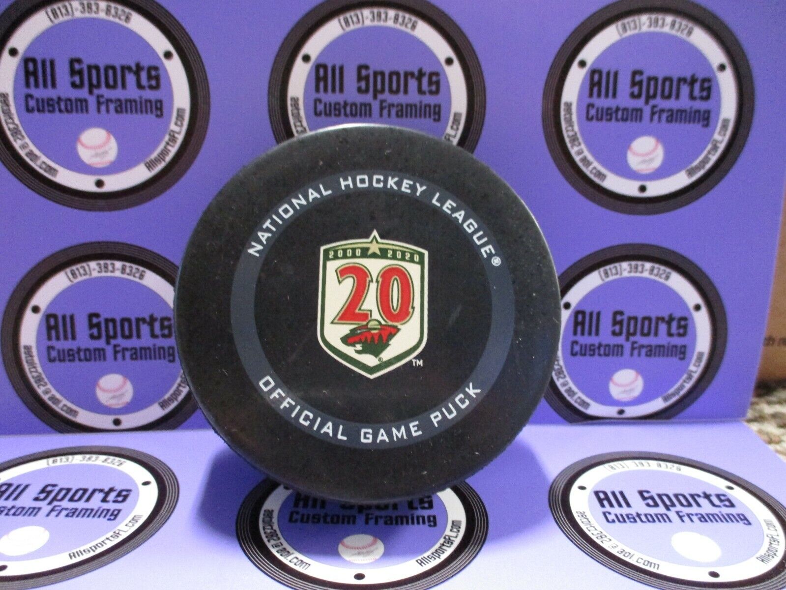 Minnesota Wild 20th Anniversary Official Game Puck 2000 - 2020 NHL Inglasco