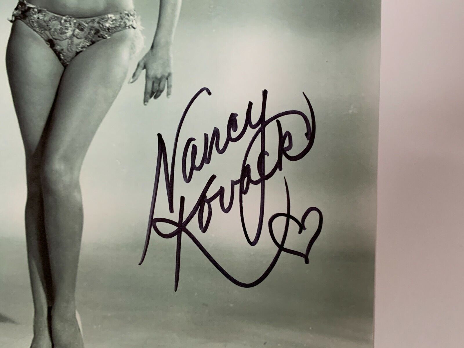 Nancy Kovak Swimsuit Autographed Signed 8x10 B&W Photo JSA COA JJ83729
