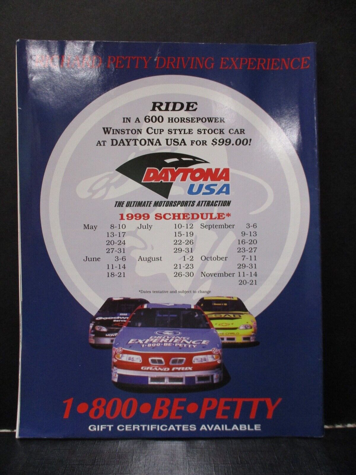 Nascar Daytona 500 1999 Summer Daytona Pit Stops Vintage Magazine EX Condition