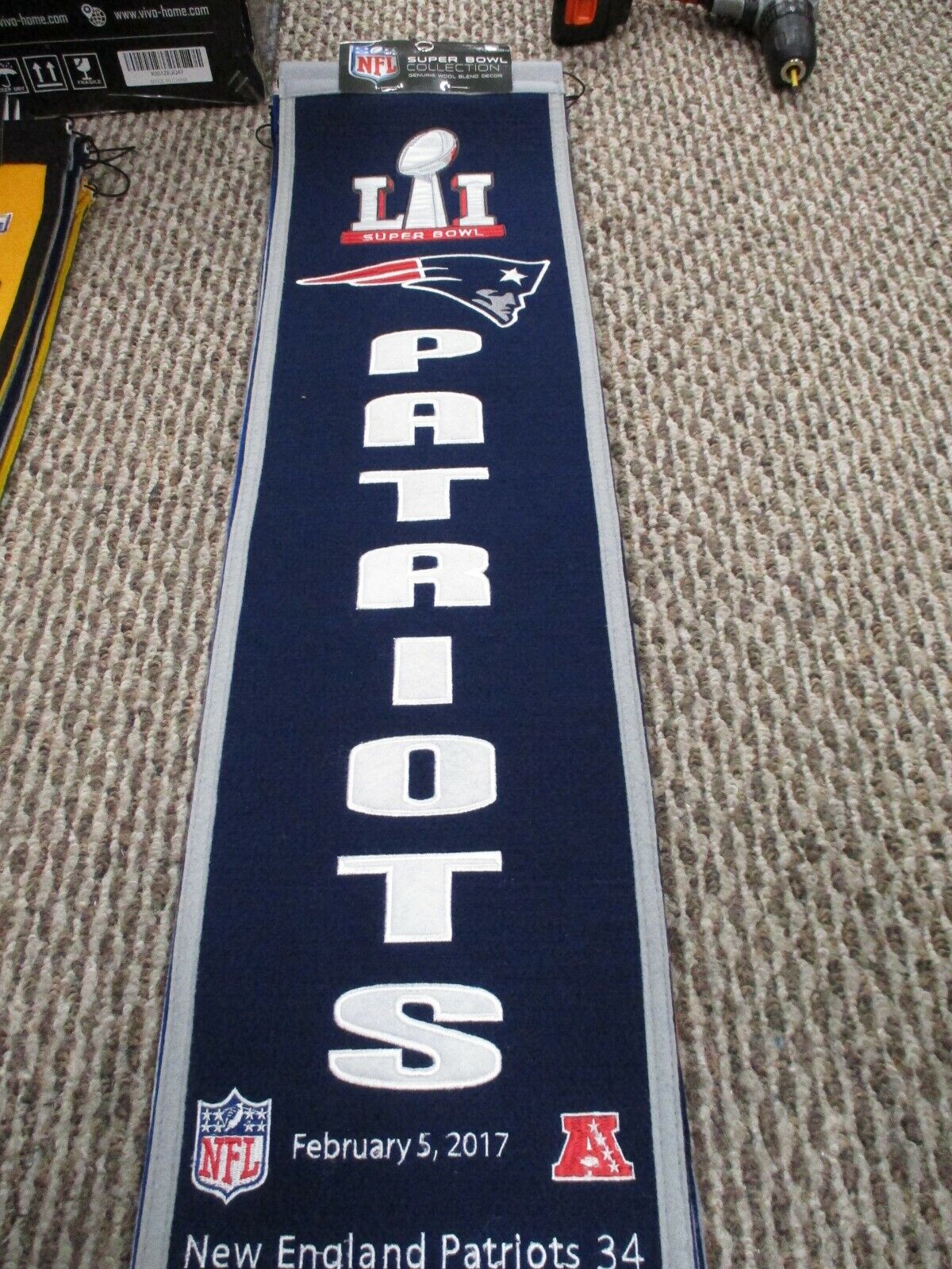 New England Patriots Super Bowl LI Champions Embroidered Banner Heritage