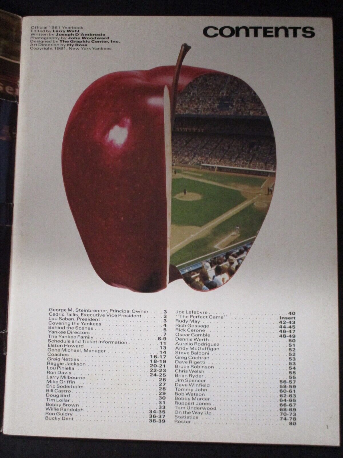 New York Yankees 1981 Official Yearbook part of the Big Apple G-VG Condition