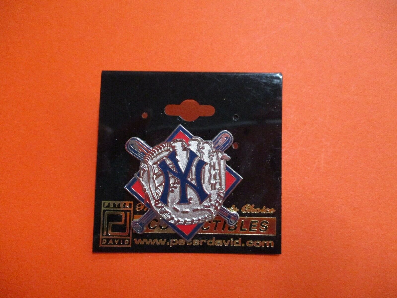 New York Yankees Crossed Bats Logo Label Pin Peter David