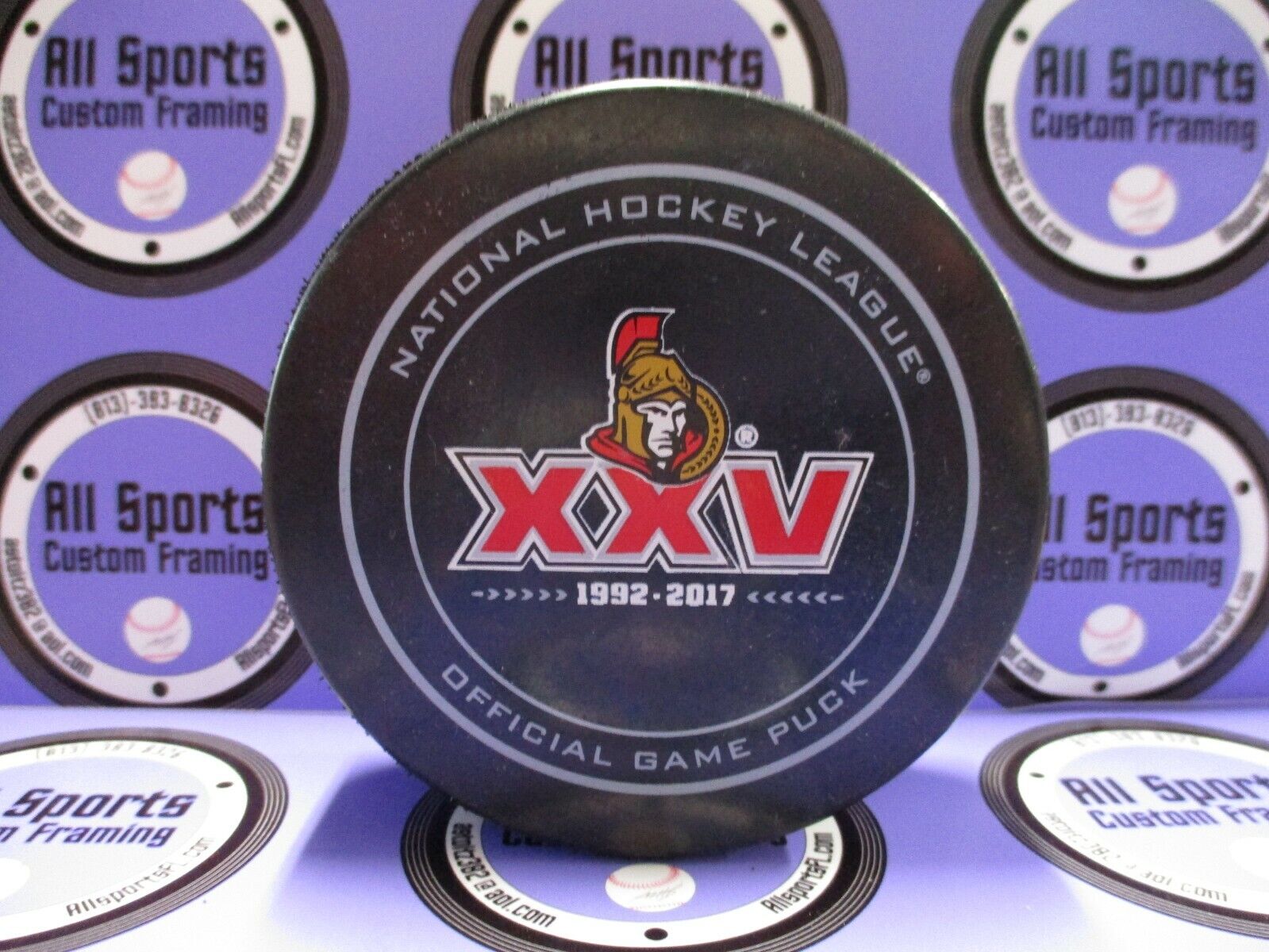 Ottawa Senators XXV Official Game Puck 1992 - 2017 NHL Sherwood Puck