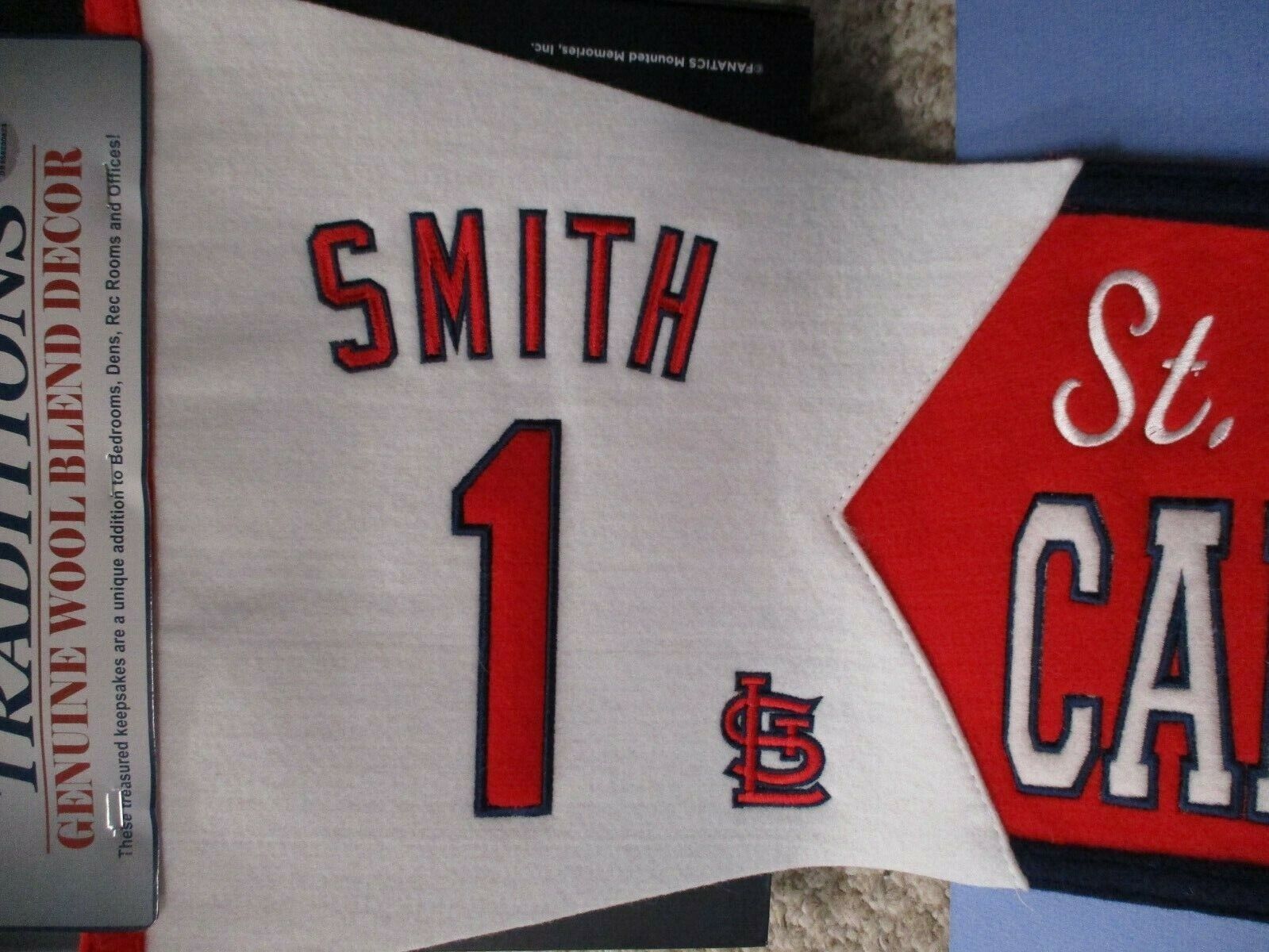 Ozzie Smith 1 Cardinals  Winning Streak Embroidered Wool blend Pennant