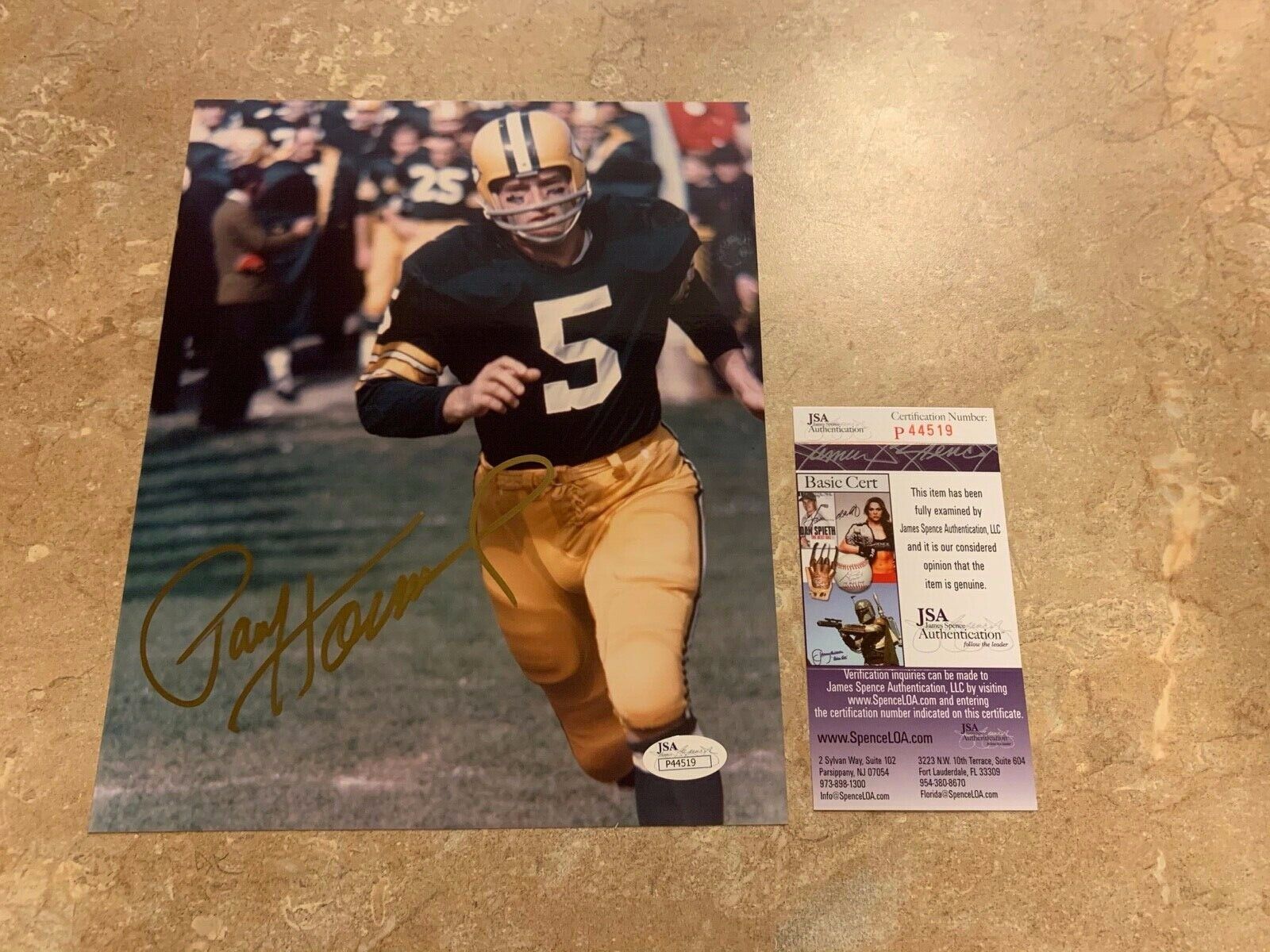 Paul Hornung Green Bay Packers Autographed 8x10 Sports Photo JSA COA P44519