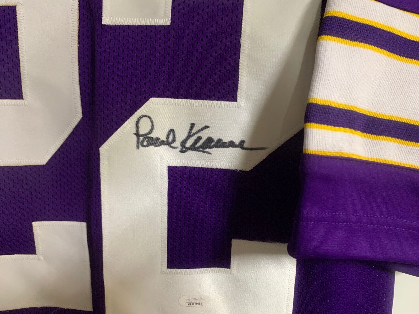 Paul Krause Minnesota Vikings Autographed Signed Custom Jersey JSA COA