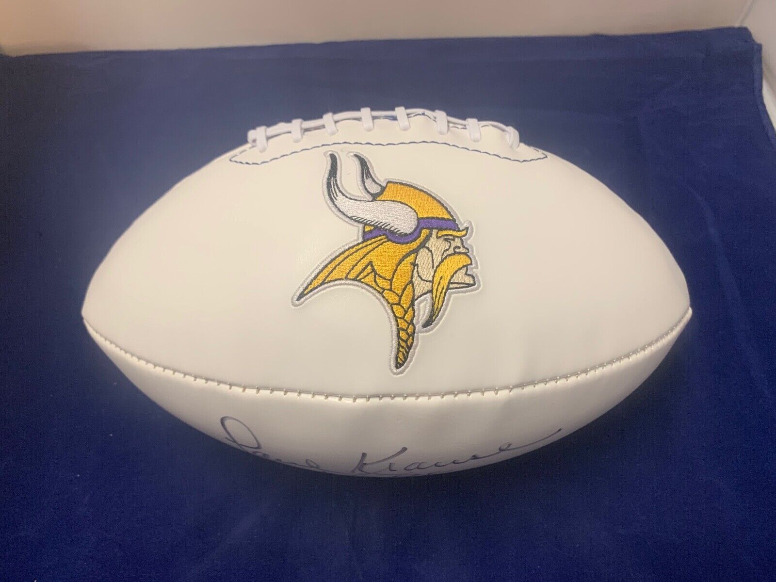 Paul Krause Minnesota Vikings Autographed Vikings Logo Football with Script COA