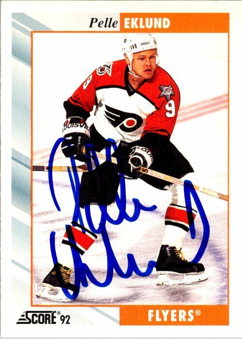 Pelle Eklund Philadelphia Flyer Hand Signed 1992-93 Score Hockey Card 173 NM-MT