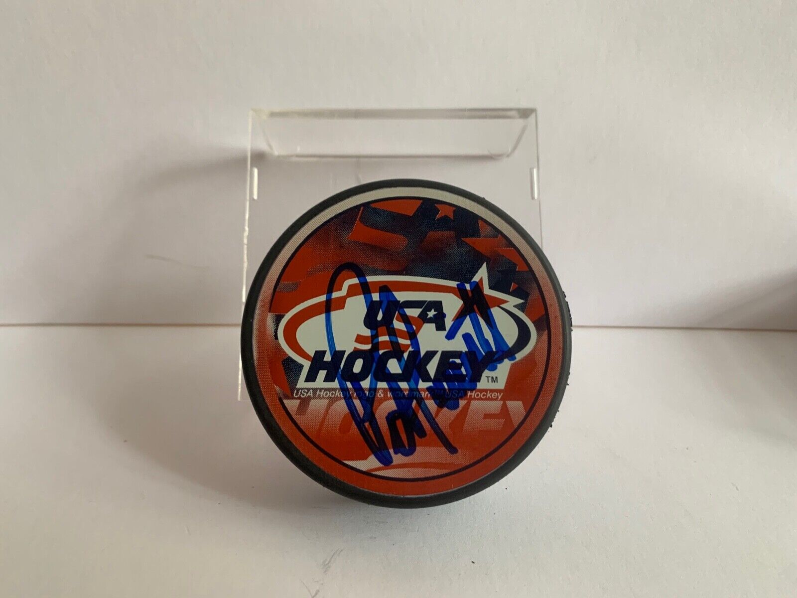 Peter Laviolette Team USA Autographed Official NHL Hockey Puck USA Hockey Puck