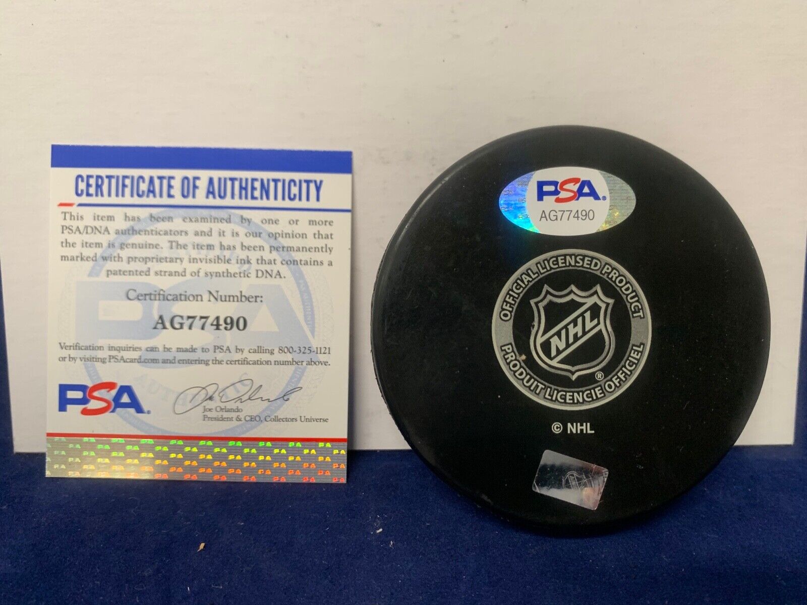 Phil Esposito Autographed Signed Boston Bruins Hockey Puck D with PSA COA