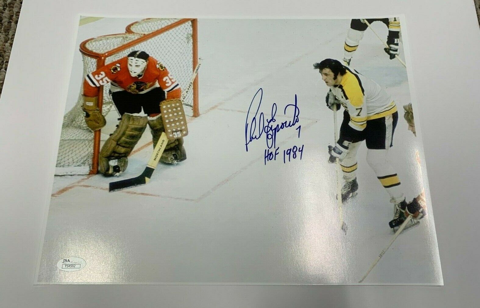 Phil Esposito Boston Bruins HOF 1984 Autographed 11x14 Photo W/JSA COA T54592