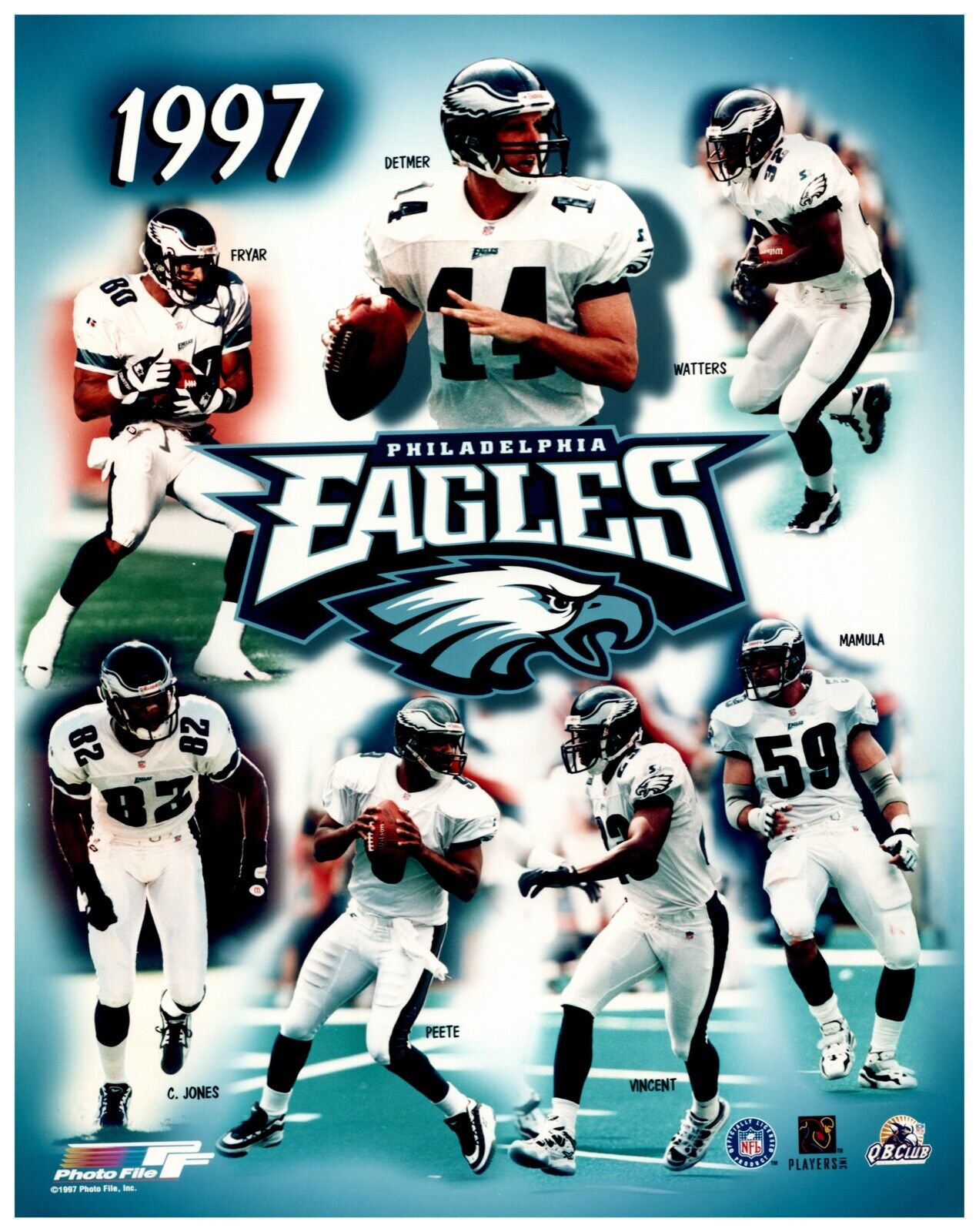 Philadelphia Eagles 1997 Team Composite Unsigned Photofile 8x10 Hologram Photo