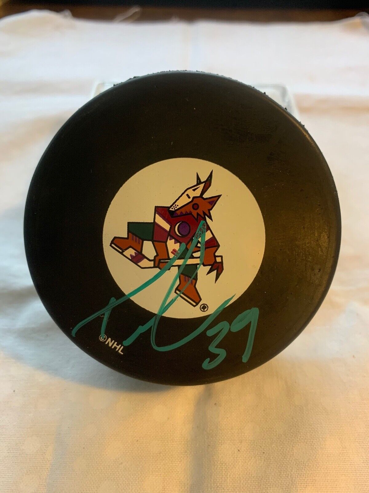 Phoenix Coyotes Official NHL Puck Autographed by Travis Green w/ All Sports COA