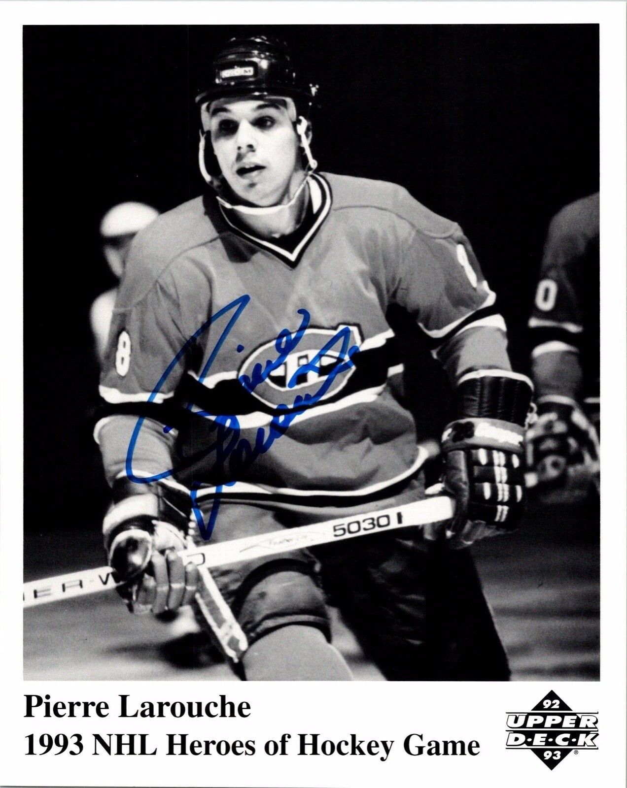 Pierre Larouche Montreal Canadiens Signed 8x10 NHL Hockey Photo All Sports Cert