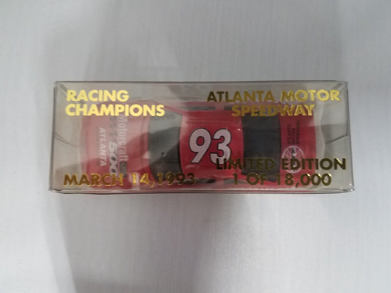 Racing Champions Program Car 93 Atlanta Motor Speedway March 14, 1993