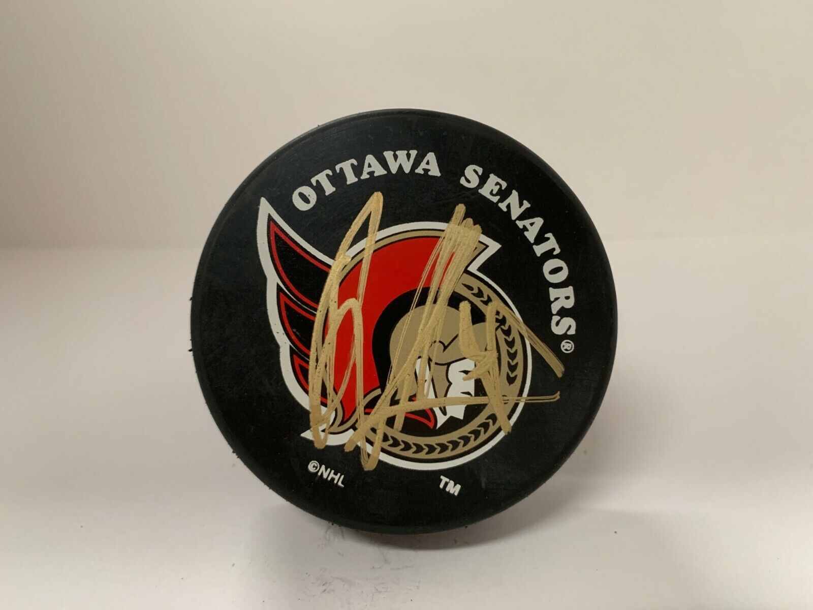 Radek Bonk Autographed Signed Ottawa Senators Hockey Puck W/ ASCF COA
