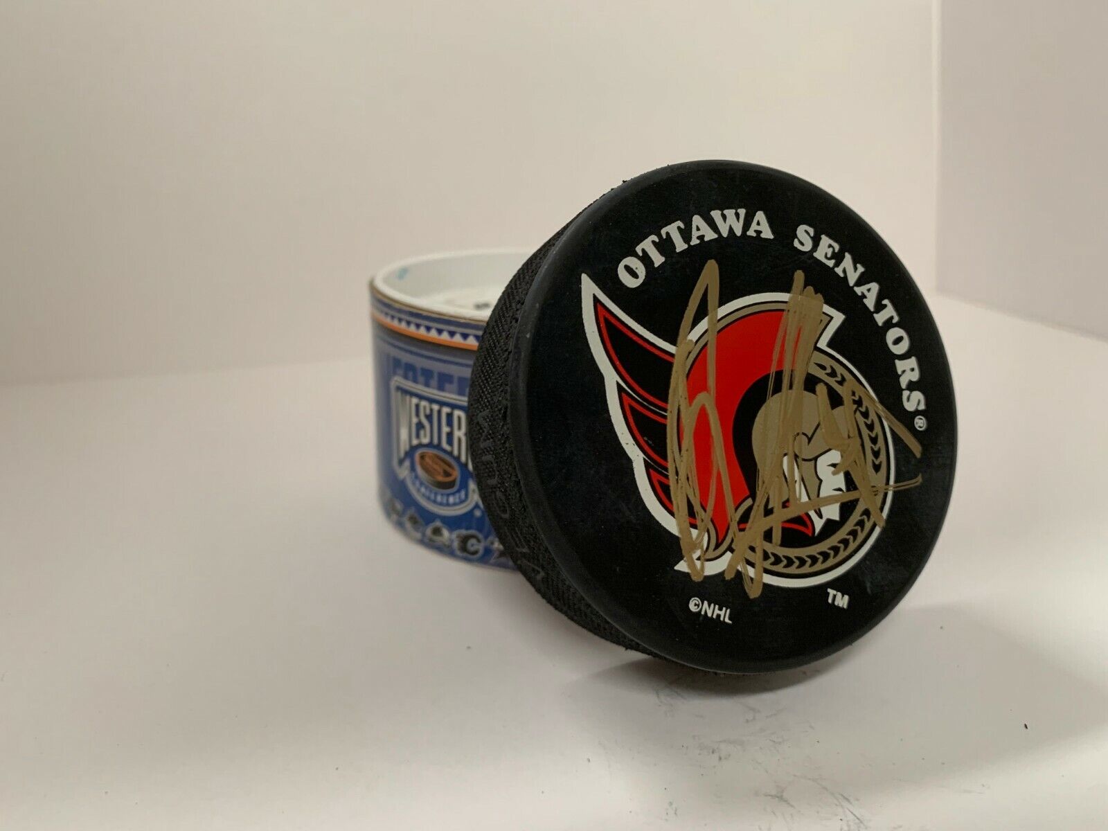 Radek Bonk Autographed Signed Ottawa Senators Hockey Puck W/ ASCF COA