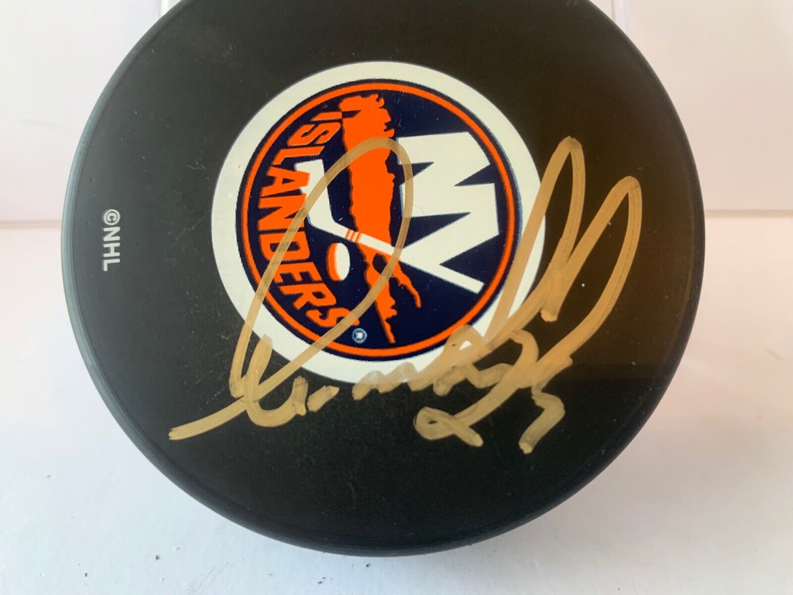 Radek Martinek Autographed Official NHL Hockey Puck B New York Islanders Logo