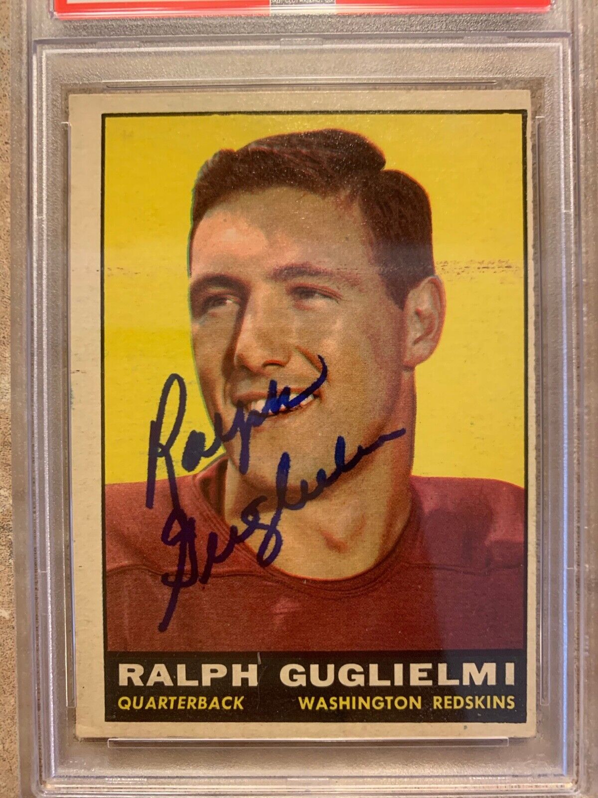 Ralph Gugliemi Autographed 1961 Topps Card 123 PSA Certified & Slabbed Auto 2