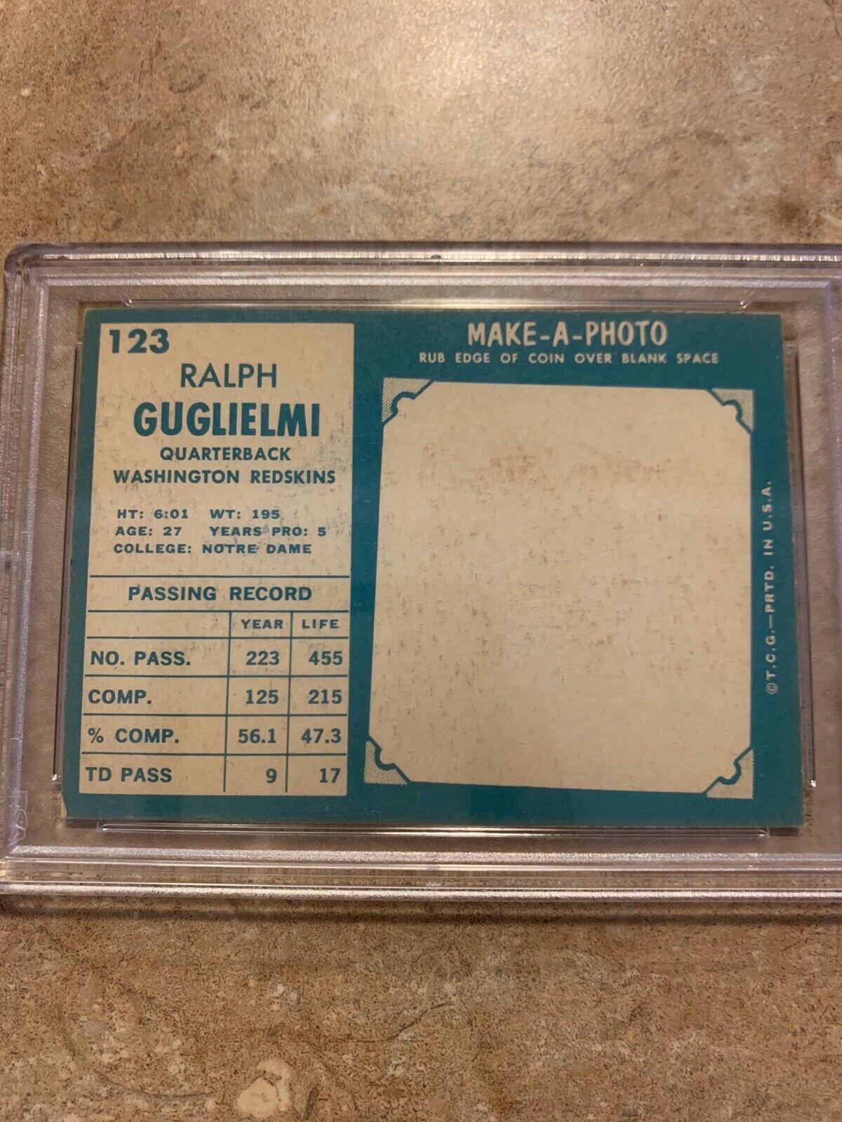 Ralph Gugliemi Autographed 1961 Topps Card 123 PSA Certified & Slabbed Auto 2