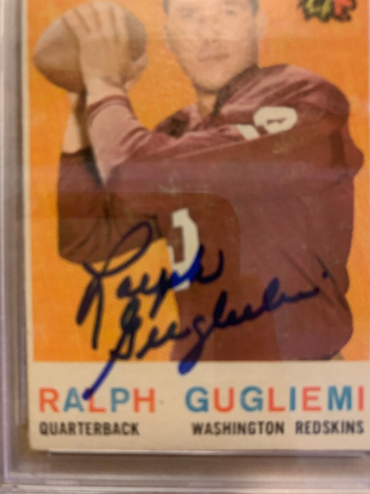 Ralph Gugliemi Redskins Autographed 1959 Topps Card PSA Certified & Slabbed