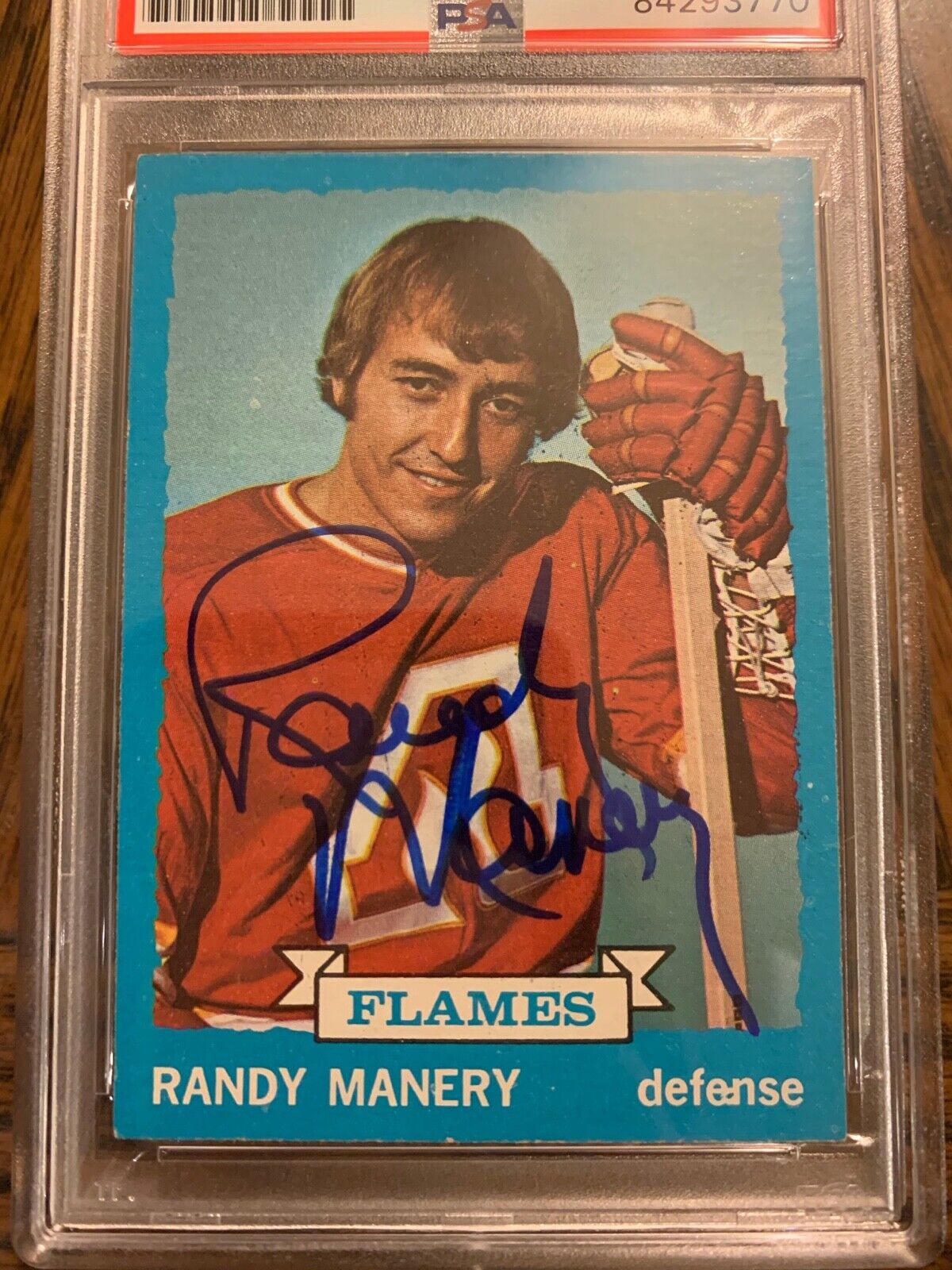 Randy Manery Autographed 1973-74 Topps Hockey Card PSA Slabbed & Certified