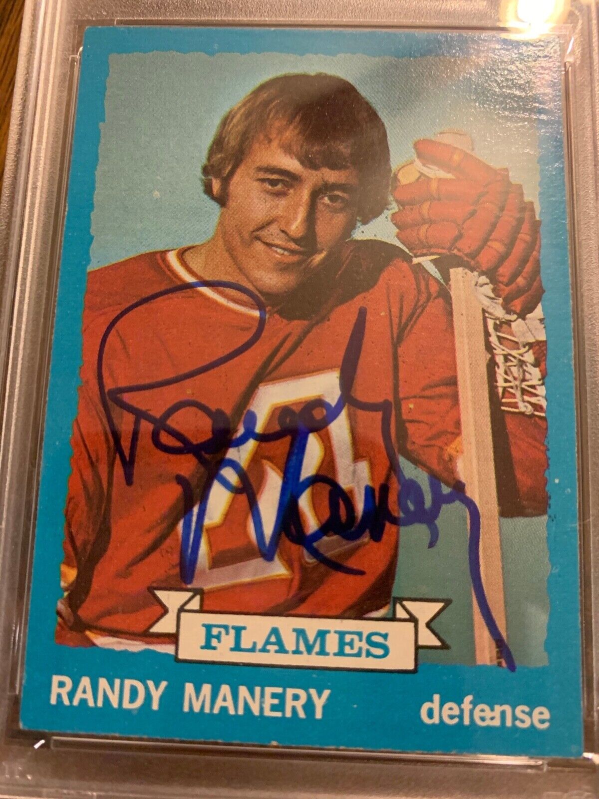 Randy Manery Autographed 1973-74 Topps Hockey Card PSA Slabbed & Certified