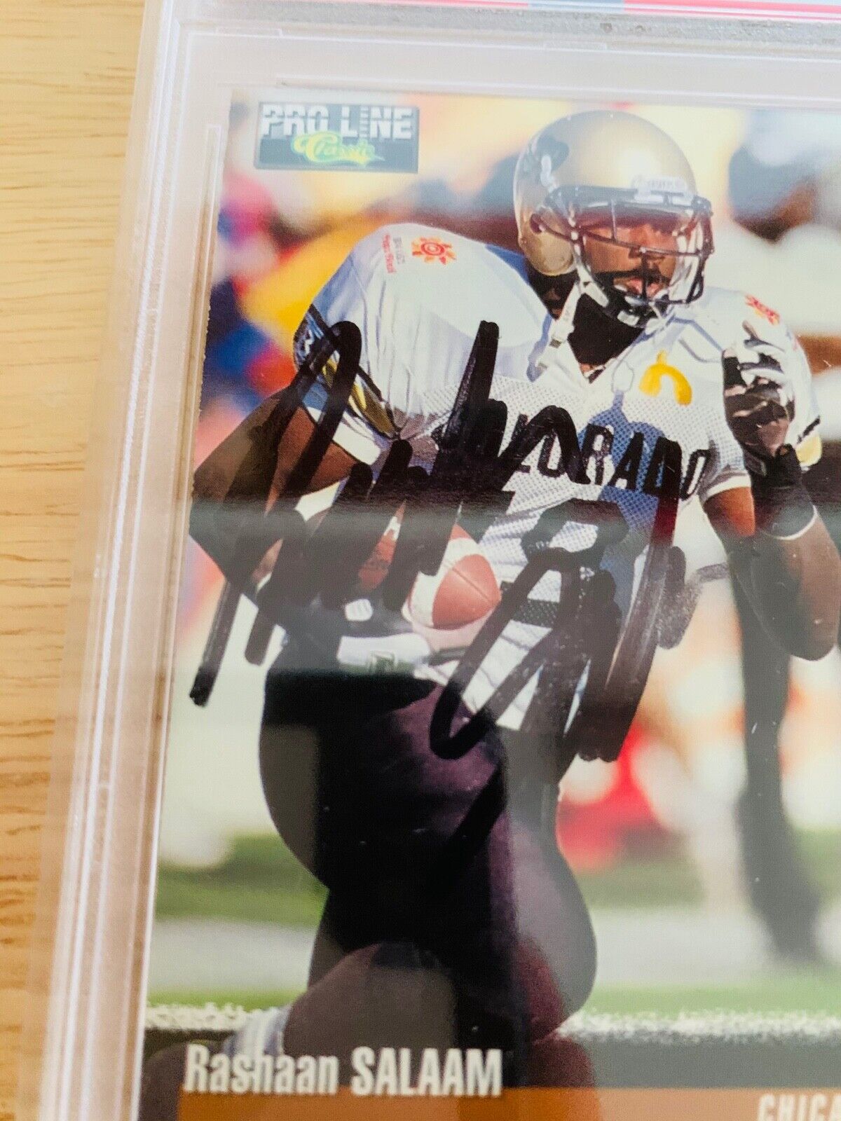 Rashaan Salaam Autographed 1995 NFL Rookie Classic Card PSA Certified Slabbed