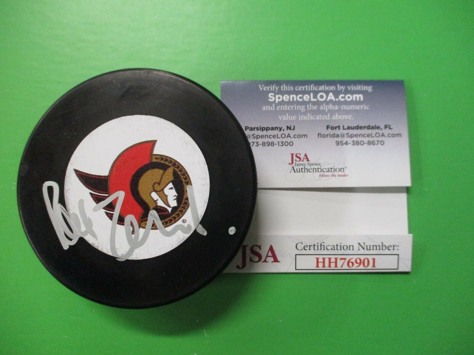 Ray Emery Ottawa Senators Signed Autographed NHL Licensed Hockey Puck B with JSA