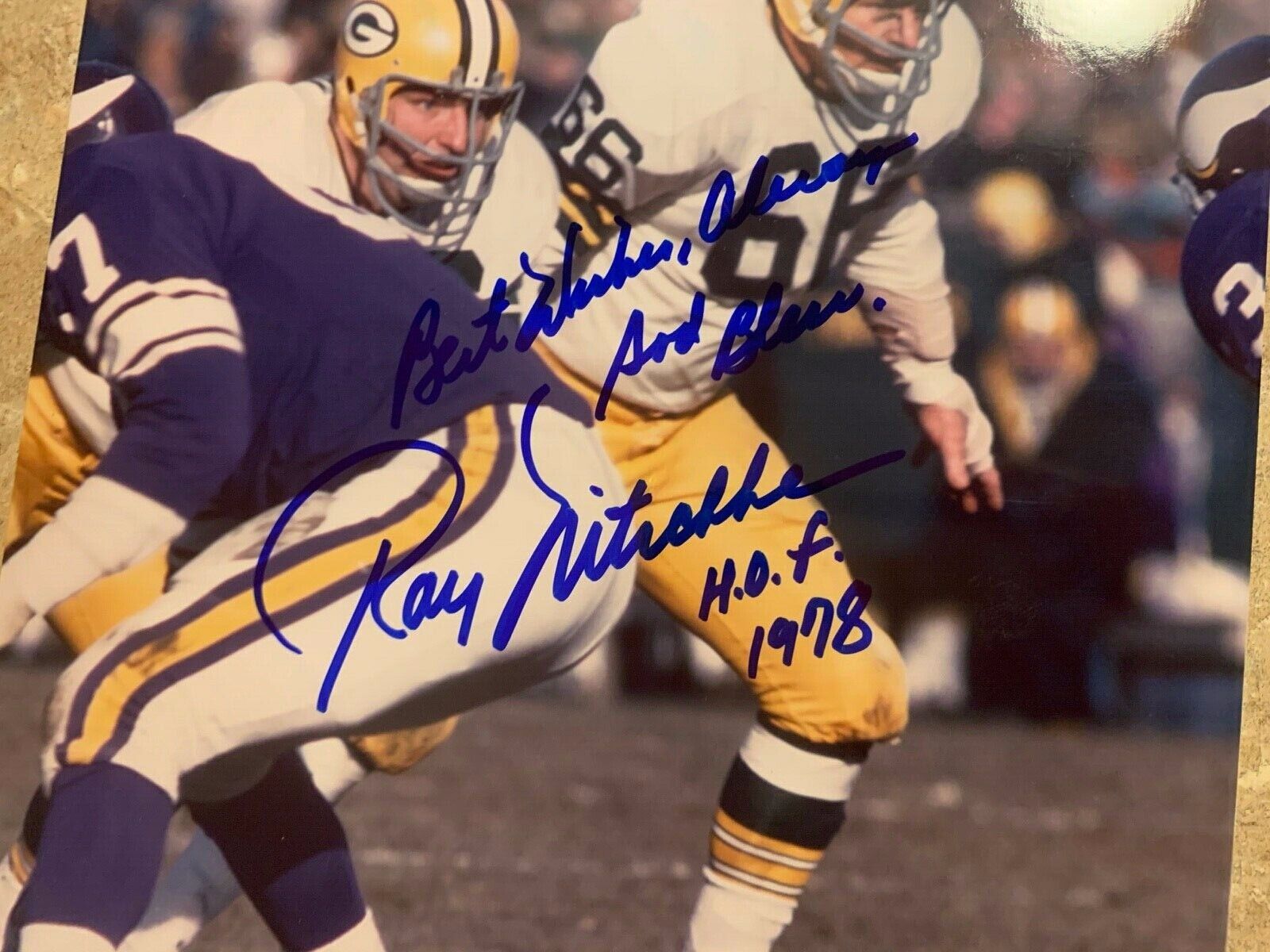 Ray Nitschke Green Bay Packers HOF 1978 Autographed 8x10 Photo JSA COA N49251