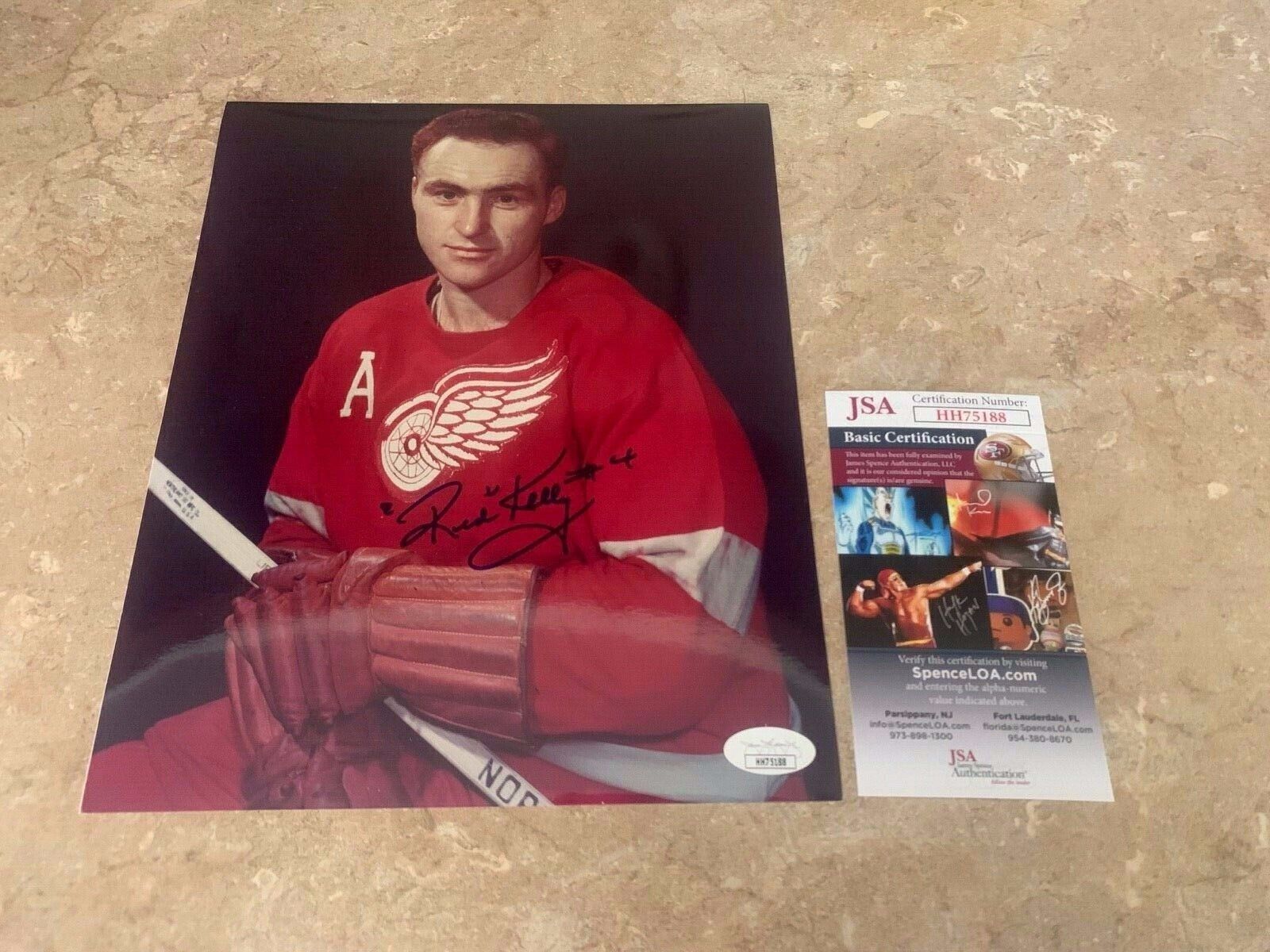 Red Kelly Detroit Red Wings Autographed 8x10 Hockey Photo JSA COA HH75188