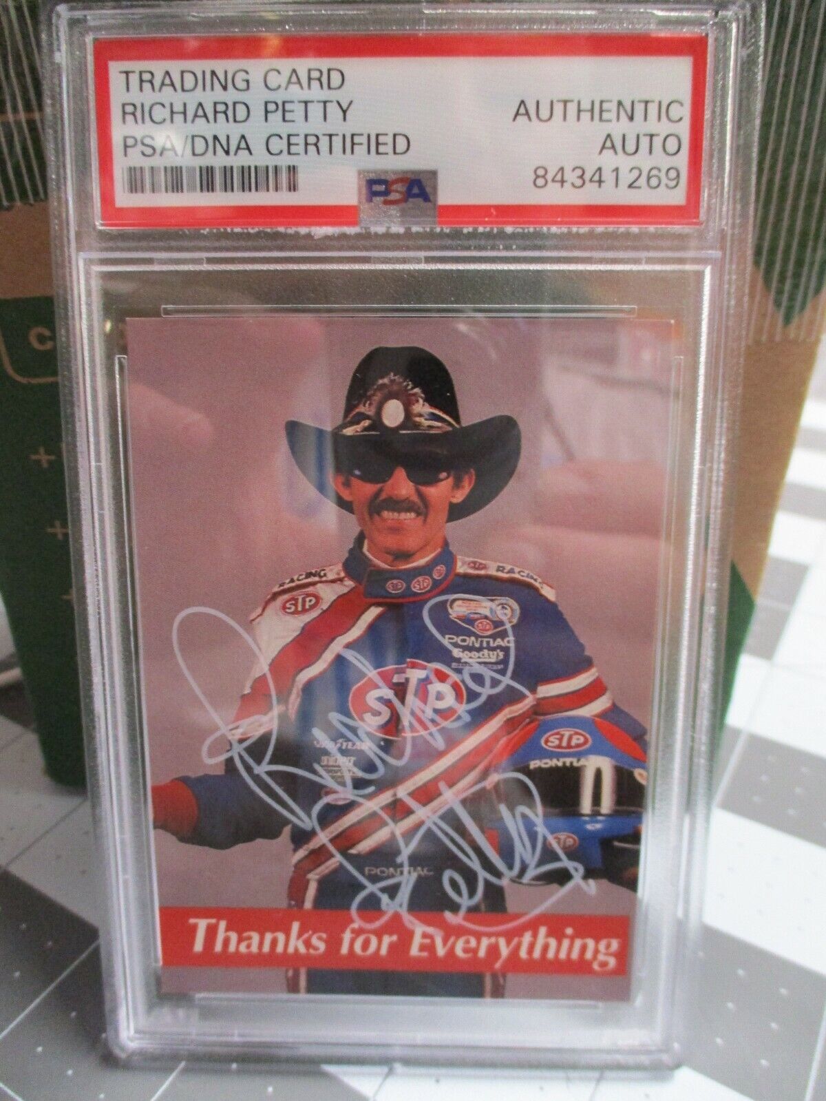 Richard  Petty Autographed 1992 First Brands Signed 9 PSA 84341269