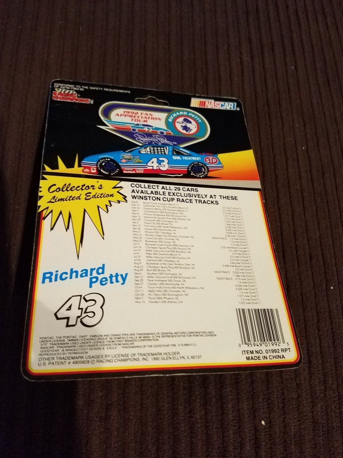 Richard Petty 43 October 11 1992 Fan Tour Charlotte Motor Speedway