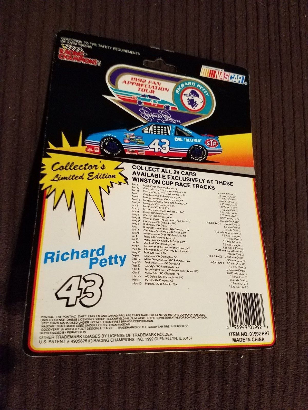 Richard Petty 43 September 12 1992 Fan Tour Richmond International Speedway