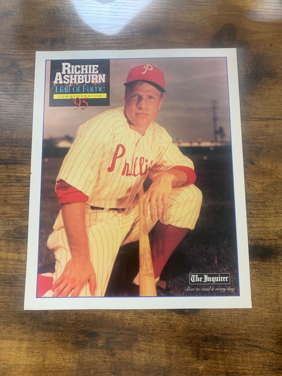 Richie Ashburn 1995 Hall of Fame 11x13 Philadelphia Phillies The Inquirer photo