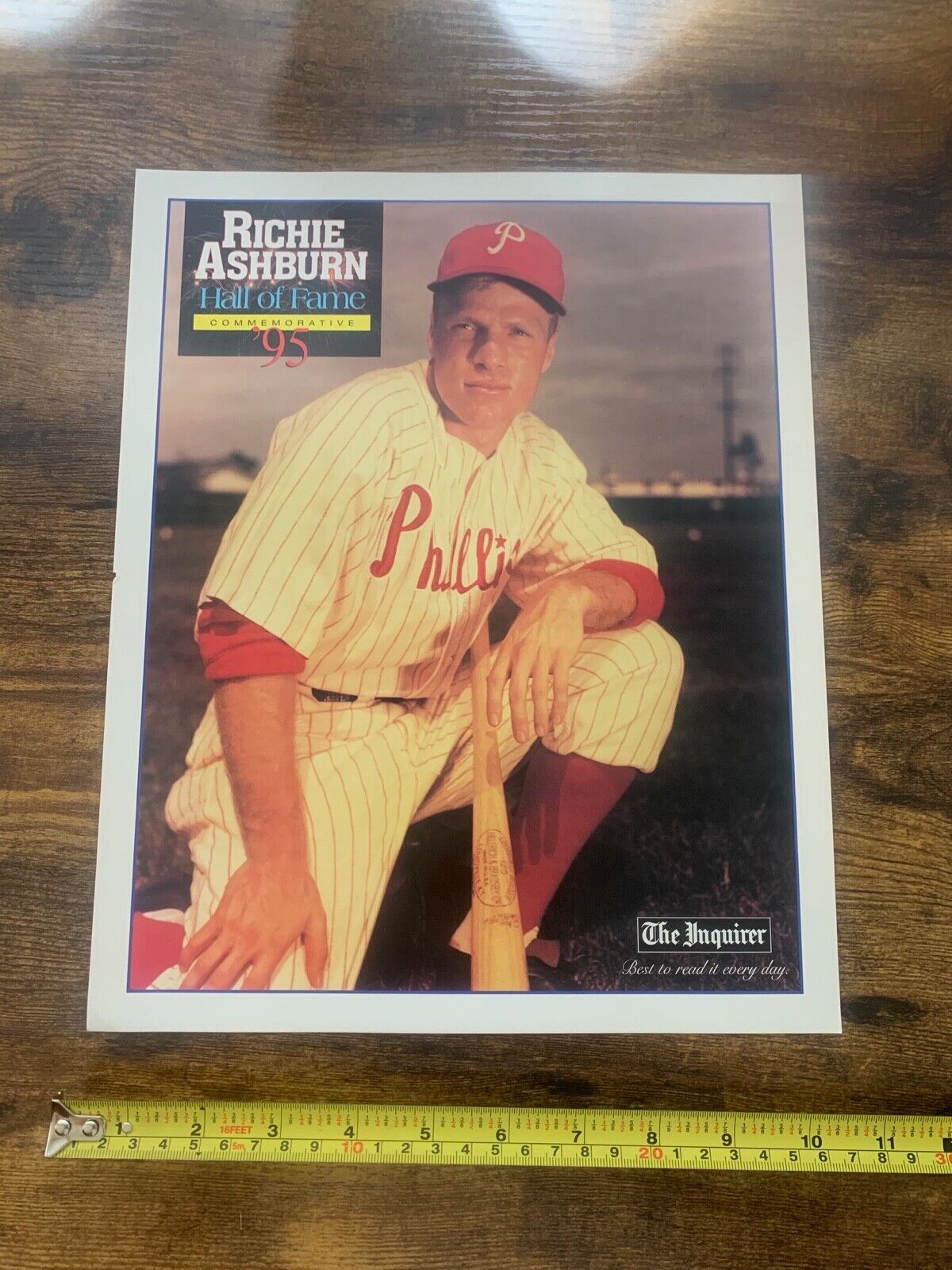 Richie Ashburn 1995 Hall of Fame 11x13 Philadelphia Phillies The Inquirer photo