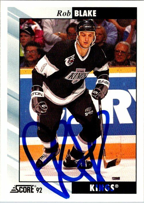 Rob Blake Los Angeles Kings Hand Signed 1992 Score Hockey Card 177 NM