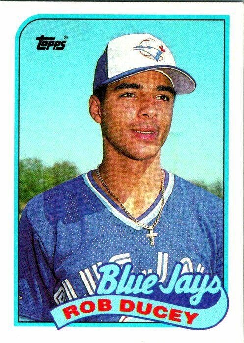 Rob Ducey Toronto Blue Jays 1989 Topps Misprint Card Texas Rangers Backside