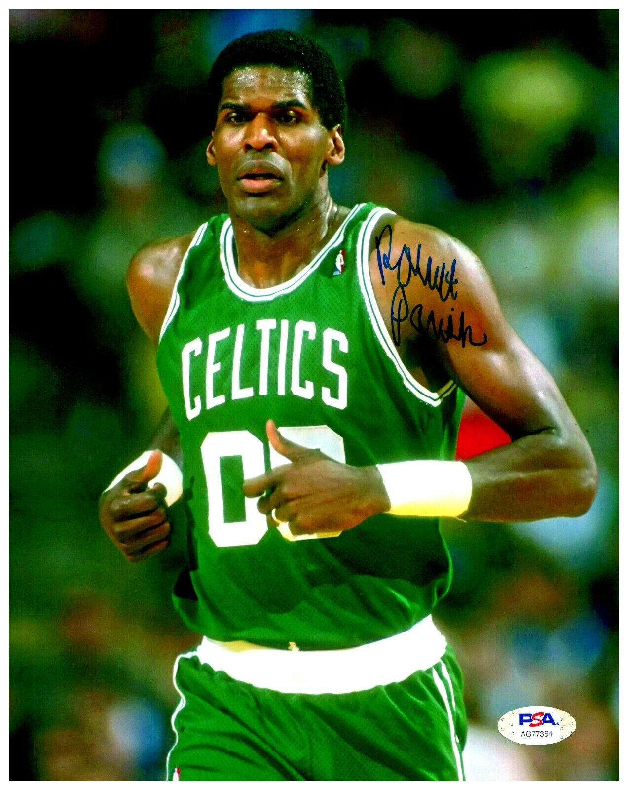 Robert Parrish Boston Celtics Basketball Signed 8x10 Color Photo PSA B