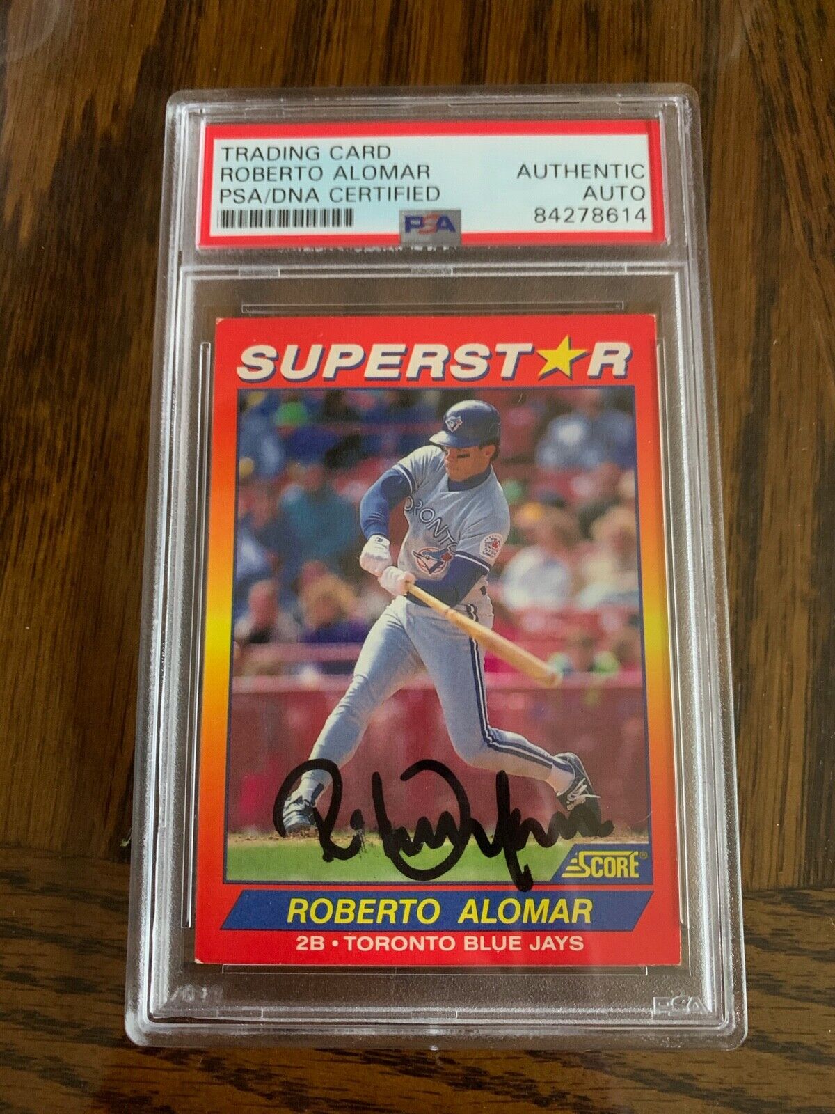 Roberto Alomar Autographed Signed 1991 Score Card 82 PSA Slabbed Certified