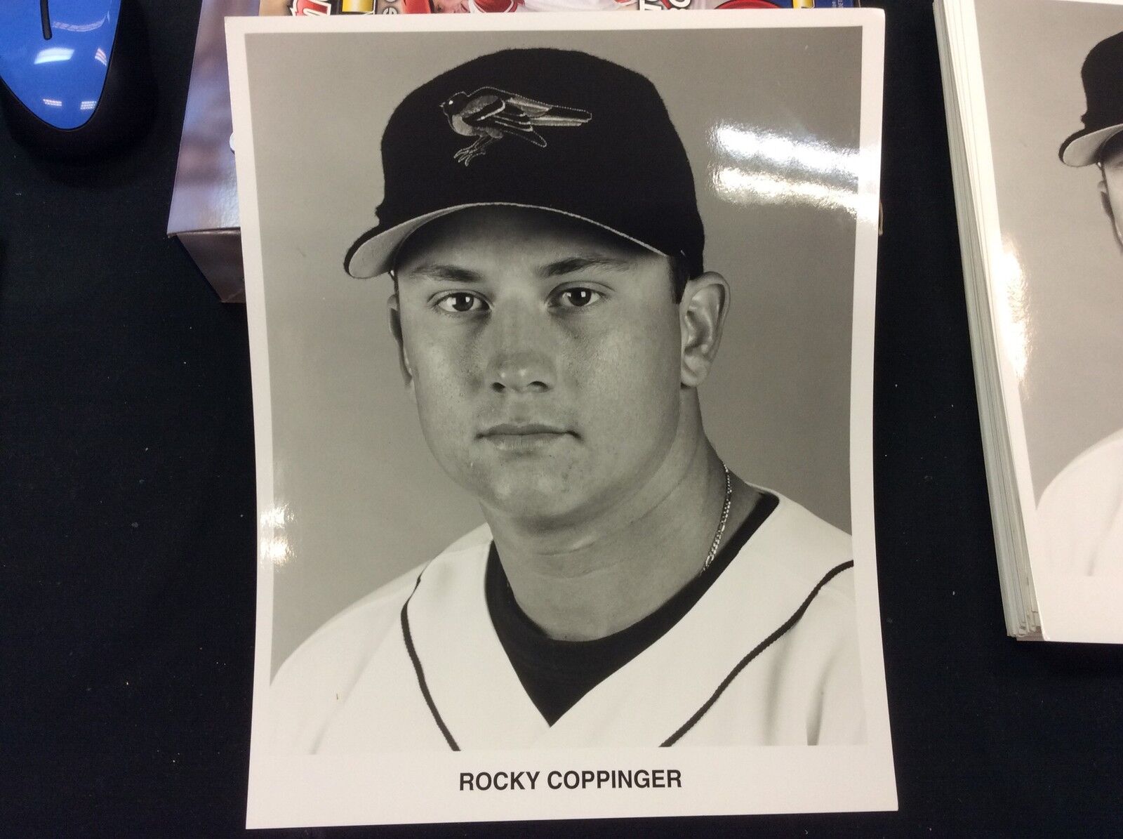Rocky Coppingher Baltimore Orioles 8x10 B&W photo Tadder Team Issued photo