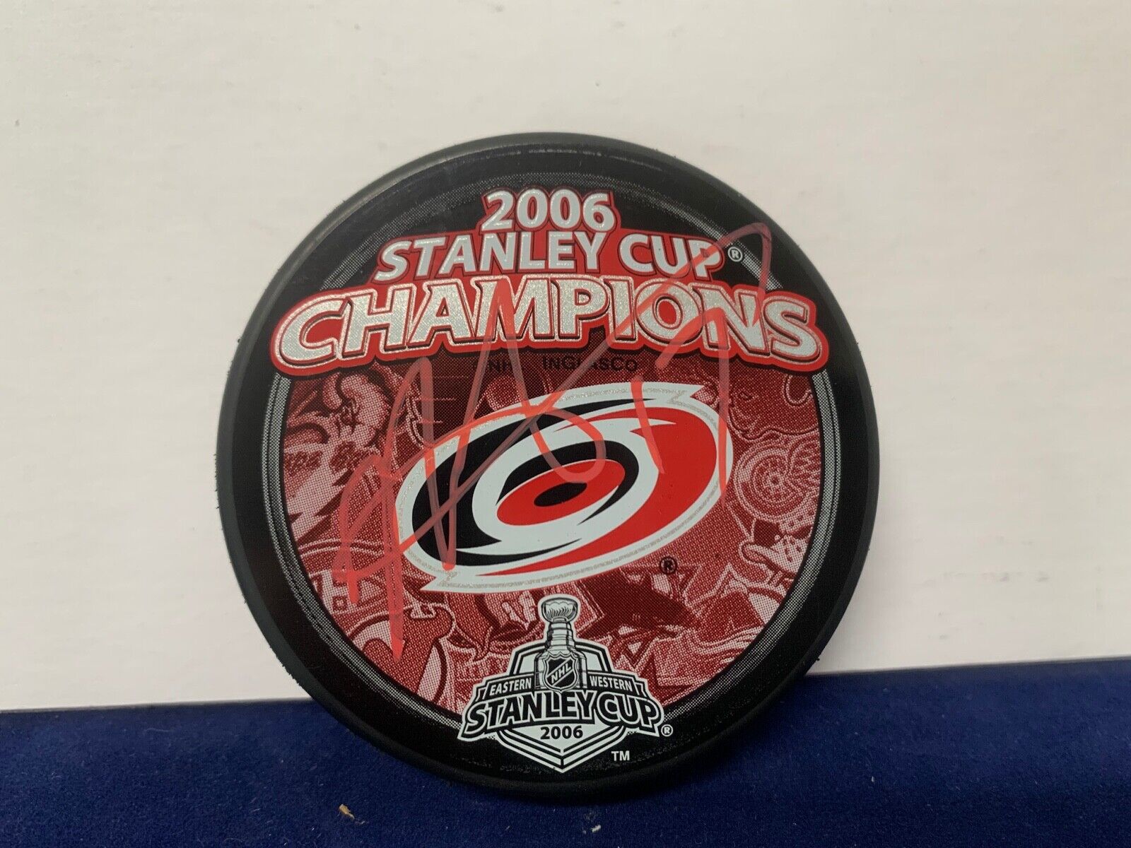 Rod Bindamour Autographed Signed 2006 Stanley Cup Edition Puck B with PSA COA