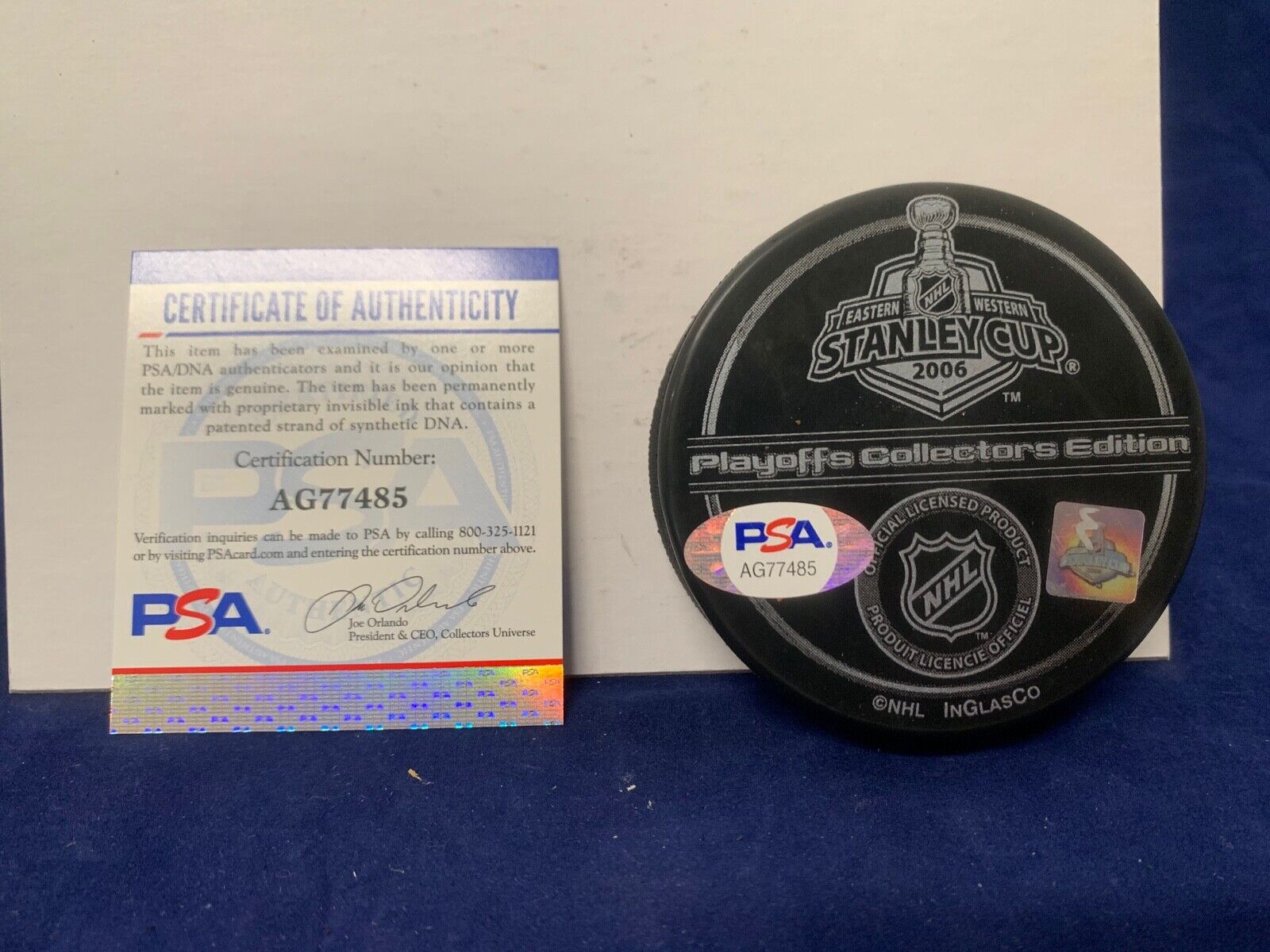 Rod Bindamour Autographed Signed 2006 Stanley Cup Edition Puck B with PSA COA
