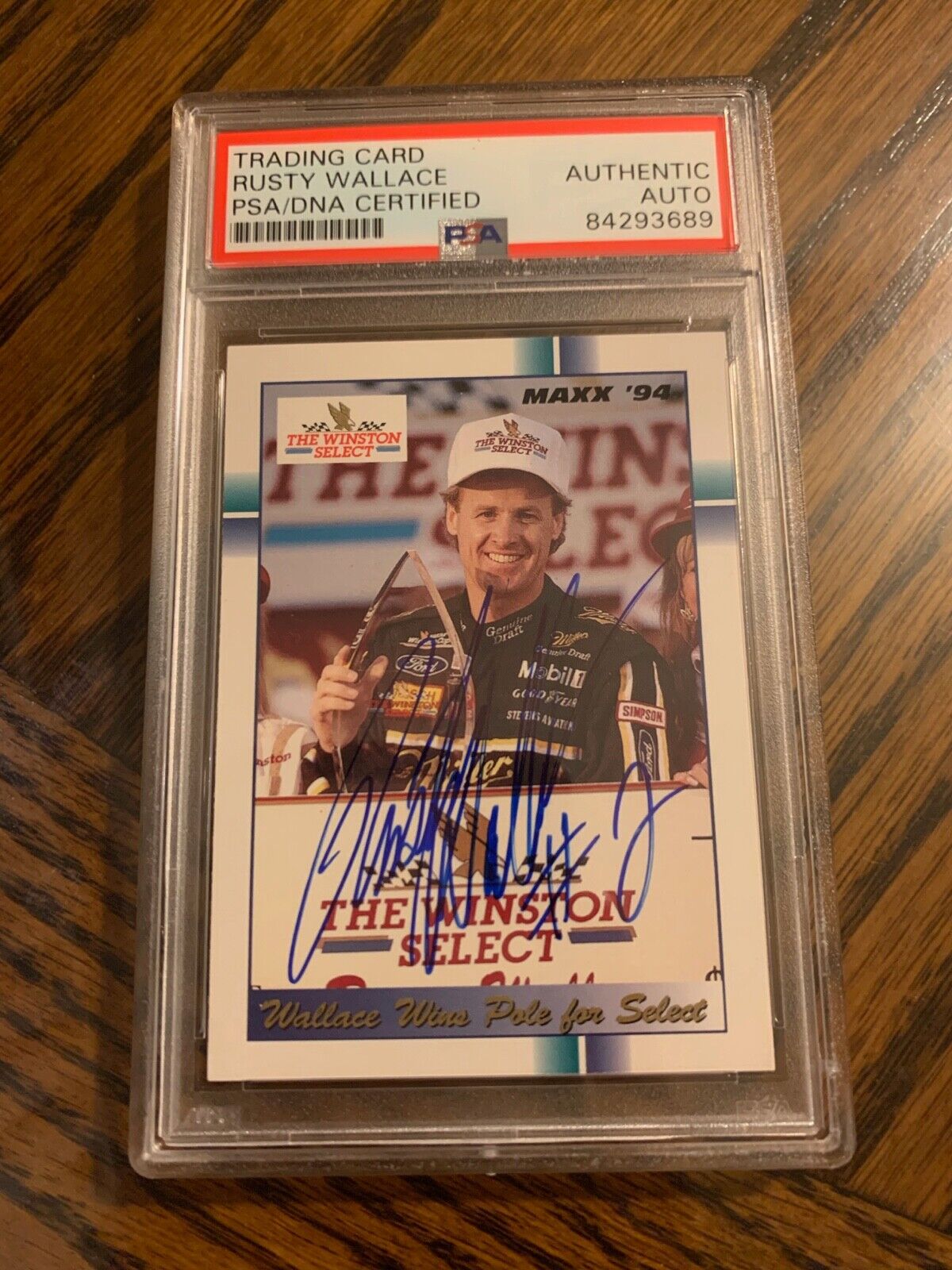 Rusty Wallace Autographed 1994 Nascar Official Maxx Card PSA Slabbed & Certified