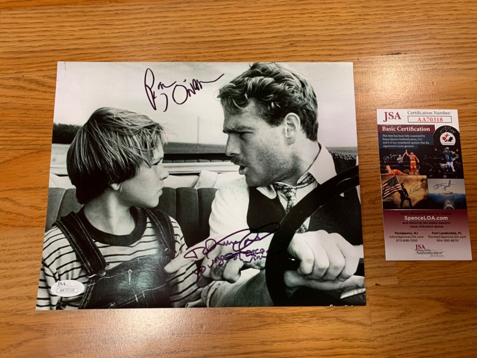 Ryan O’Neal & Tatum O’Neal DUAL Autographed 8x10 Photo JSA