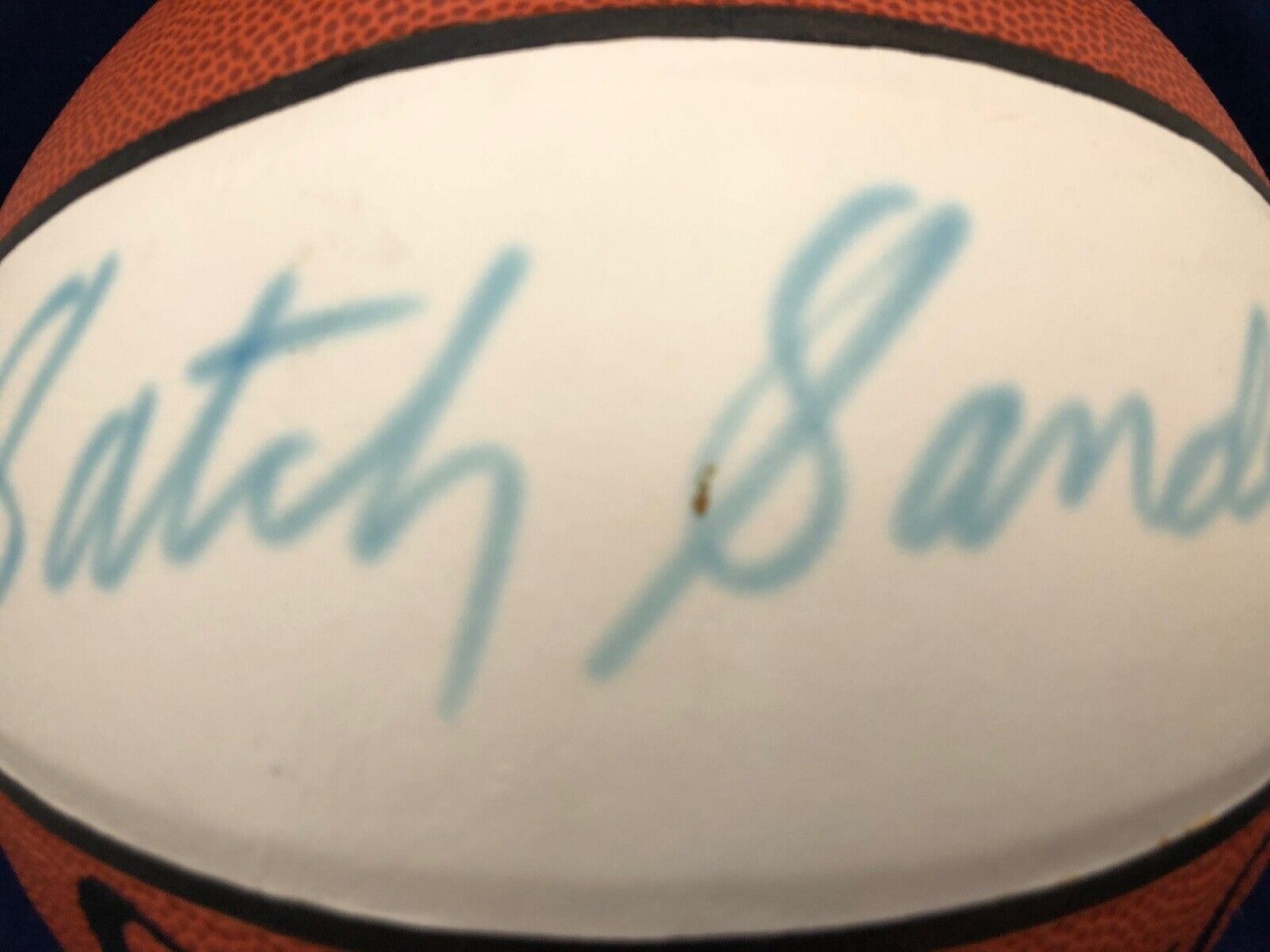 Satch Sanders autographed White Panel basketball Spalding