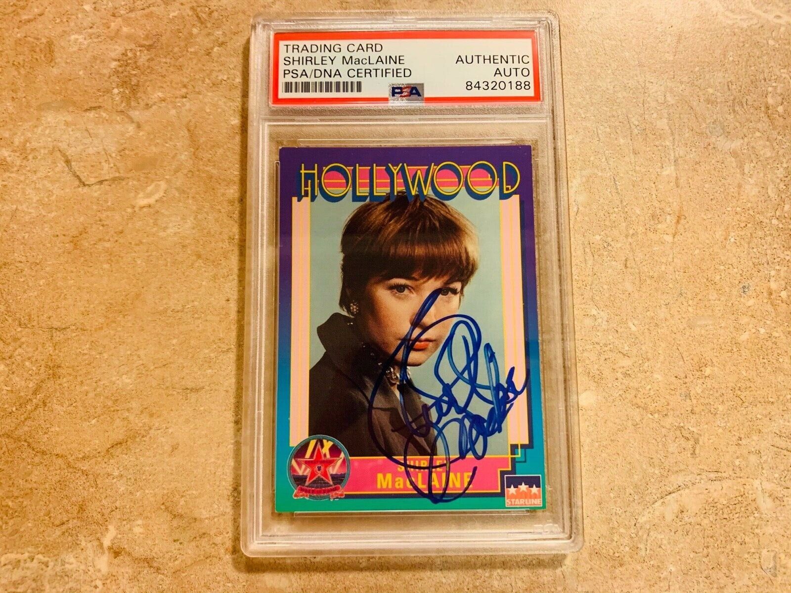 Shirley Maclaine Autographed Hollywood Card B PSA Slabbed Certified